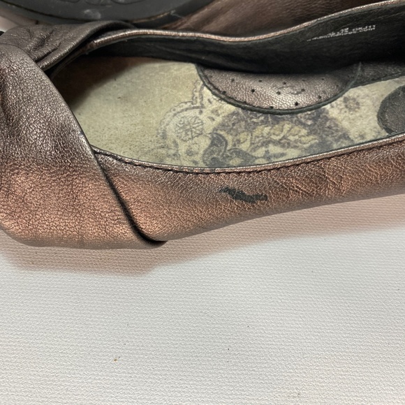 Born Womens Metallic Brown Leather Shoes Ballet Flats Casual Comfort Slip-On 8 - Picture 9 of 9